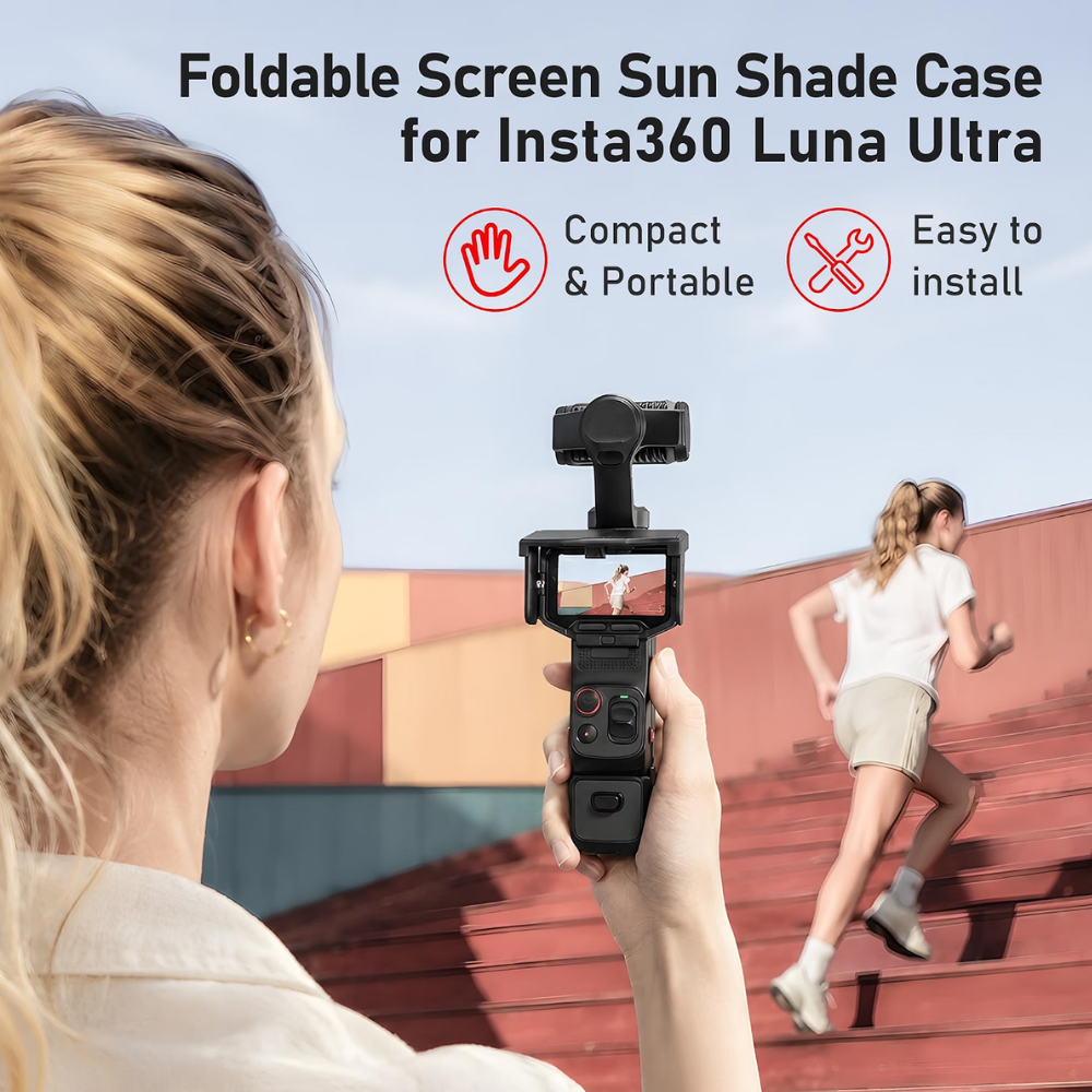 Foldable sun hood for Luna Ultra camera
