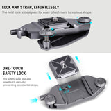 Secure camera backpack strap mount with durable design