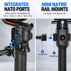 Gimbal handle with cold shoe mounting interfaces