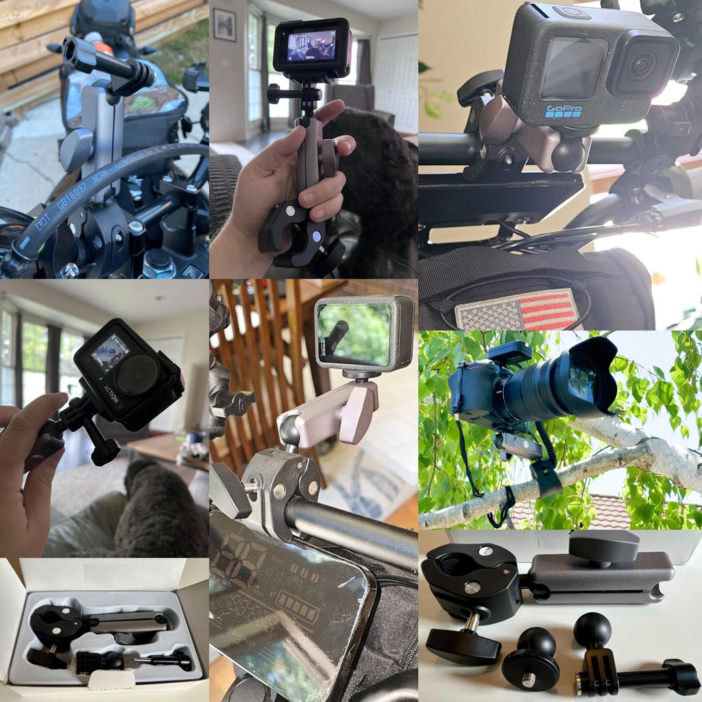 360° Rotatable Bike Camera Aluminum Mount for Insta360 and GoPro