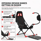 Sim racing cockpit with bucket seat