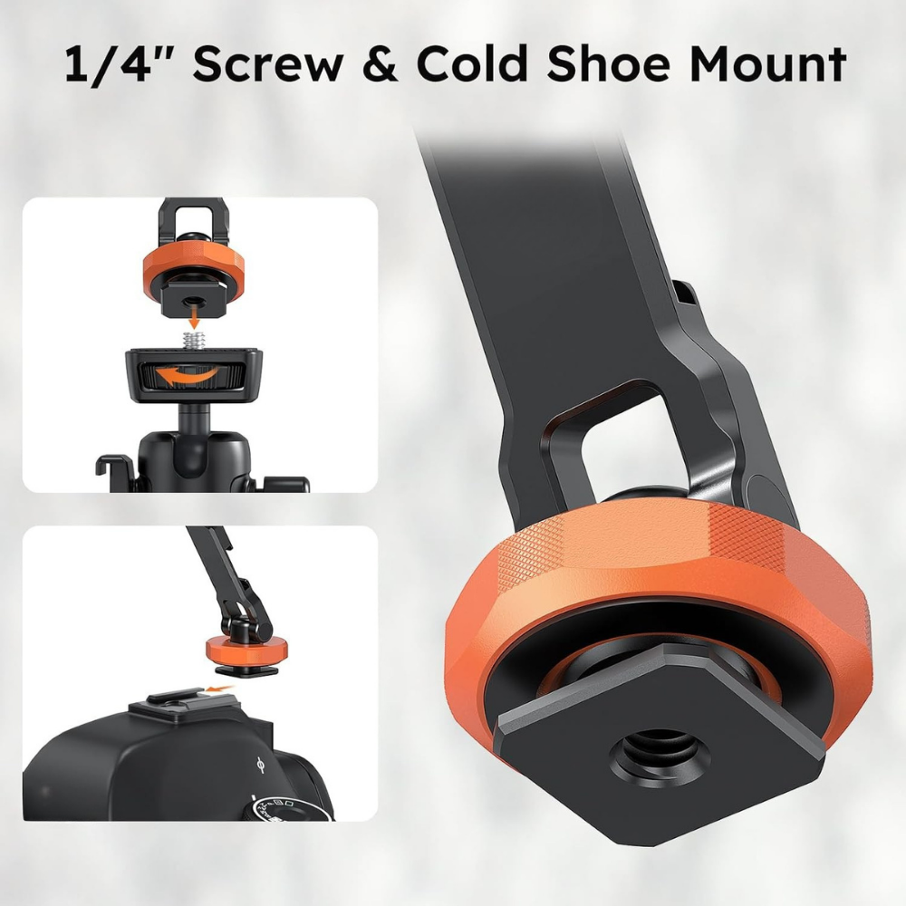 Magnetic Phone Tripod Mount with Cold Shoe & 1/4 Thread