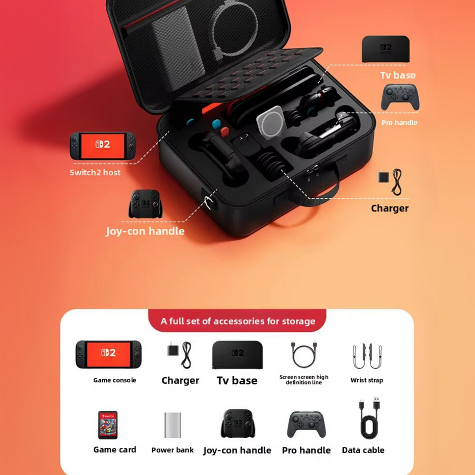 Switch 2 protective travel case with secure compartments