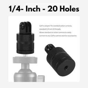 Aluminum 1/4" Tripod Adapter Mount for GoPro