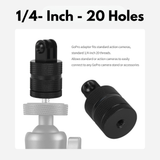 Aluminum 1/4" Tripod Adapter Mount for GoPro