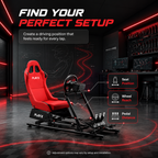 Racing simulator chair with pedal pad and floor mat