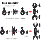 Tool-free installation camera mount for motorcycles and touring bikes