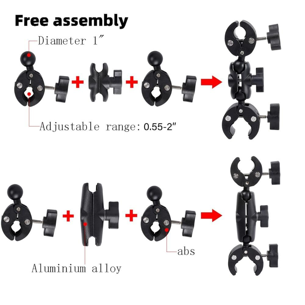 Tool-free installation camera mount for motorcycles and touring bikes