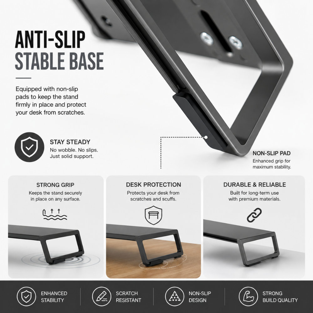 Desktop Monitor Stand aluminum alloy and ABS riser
