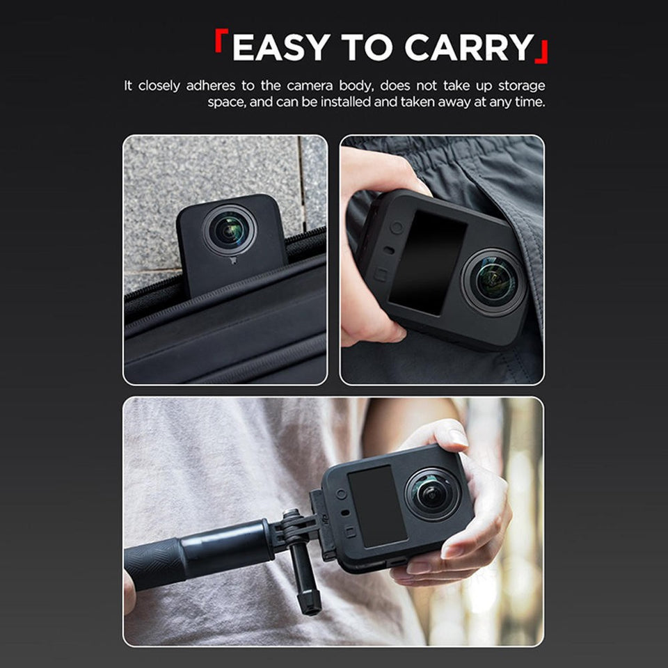 Black silicone protective sleeve for DJI Osmo 360