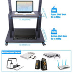 TV stand with wheels and 90kg load capacity for stability