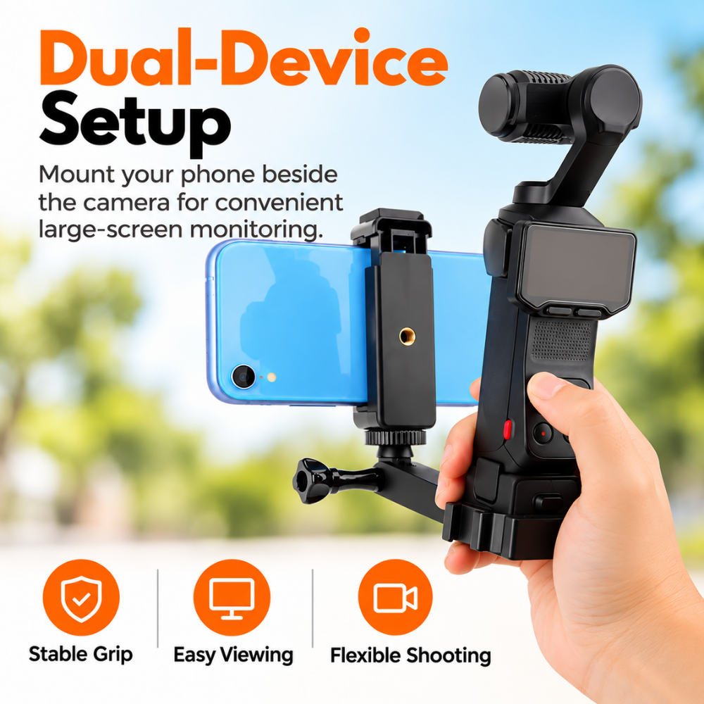 Adjustable smartphone mount for camera monitoring
