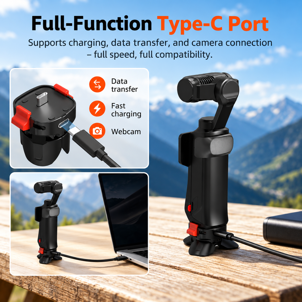 Mini Tripod Adapter with anti slip support feet