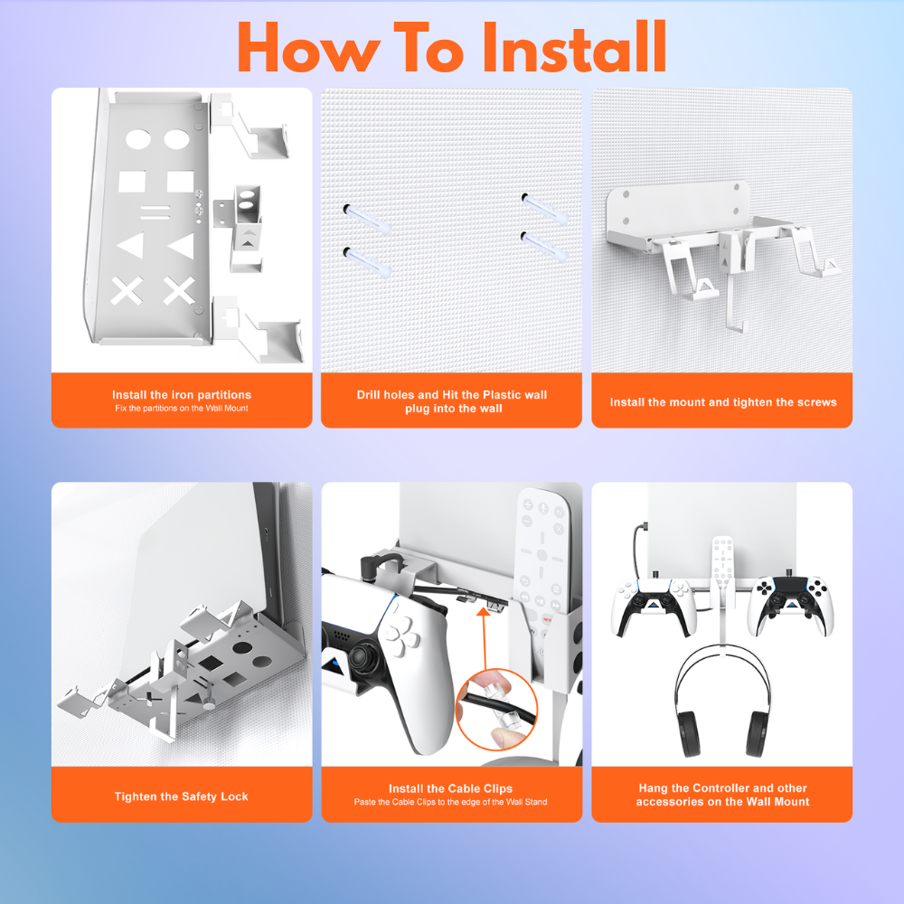 Space saving PlayStation 5 wall mount