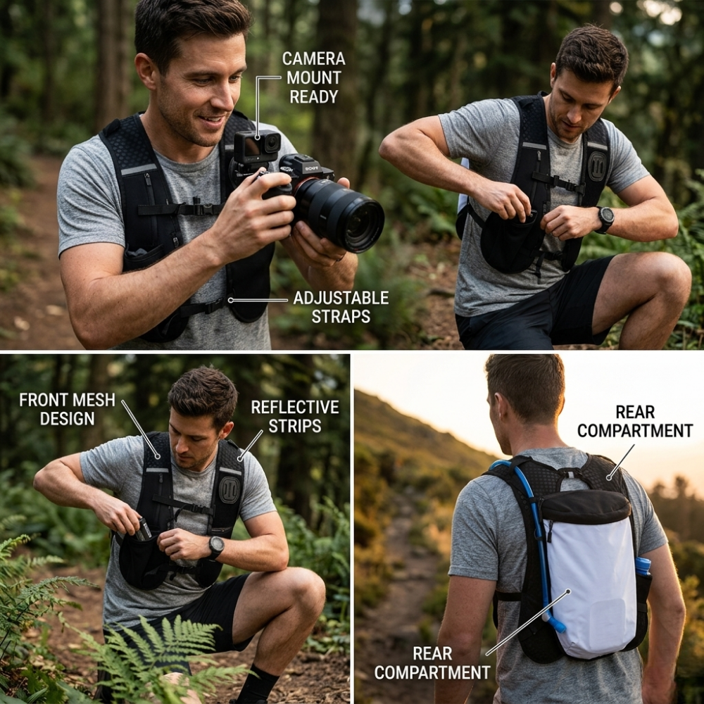 chest harness for action camera stable POV recording