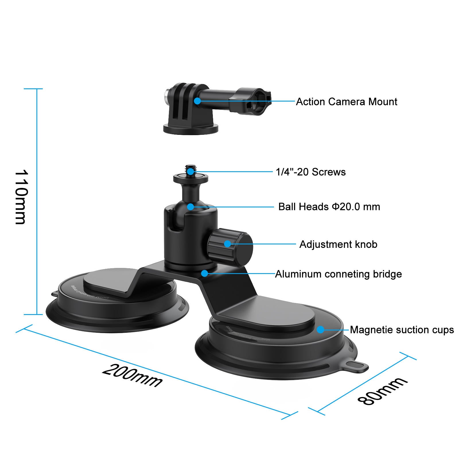 Windshield suction cup car mount for mobile phones
