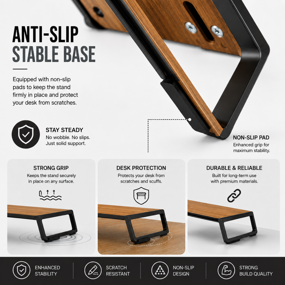 Desktop Monitor Stand aluminum alloy and ABS riser
