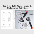 Buoyant camera grip handle for safe underwater shooting