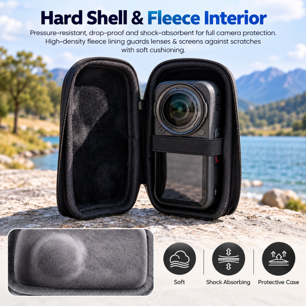 Carrying Case for Insta360 X6 half-open bottom design