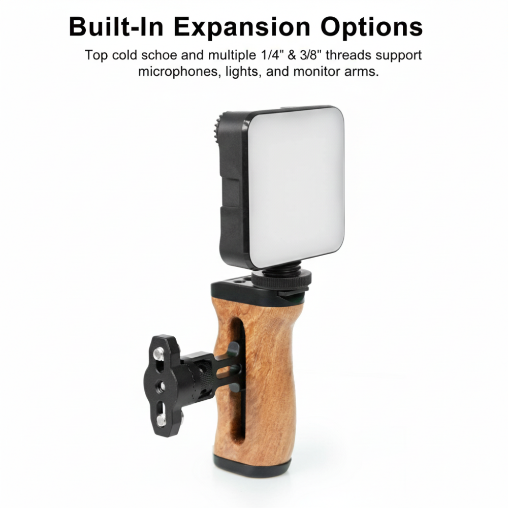 camera cage side handle with 1/4 thread