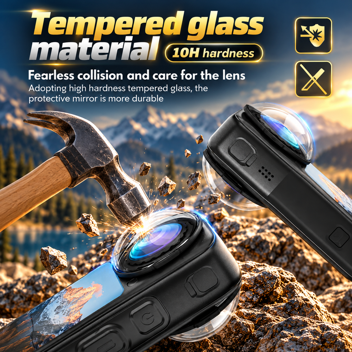 Lens Guard for Insta360 X6 snap-on rotating clip design