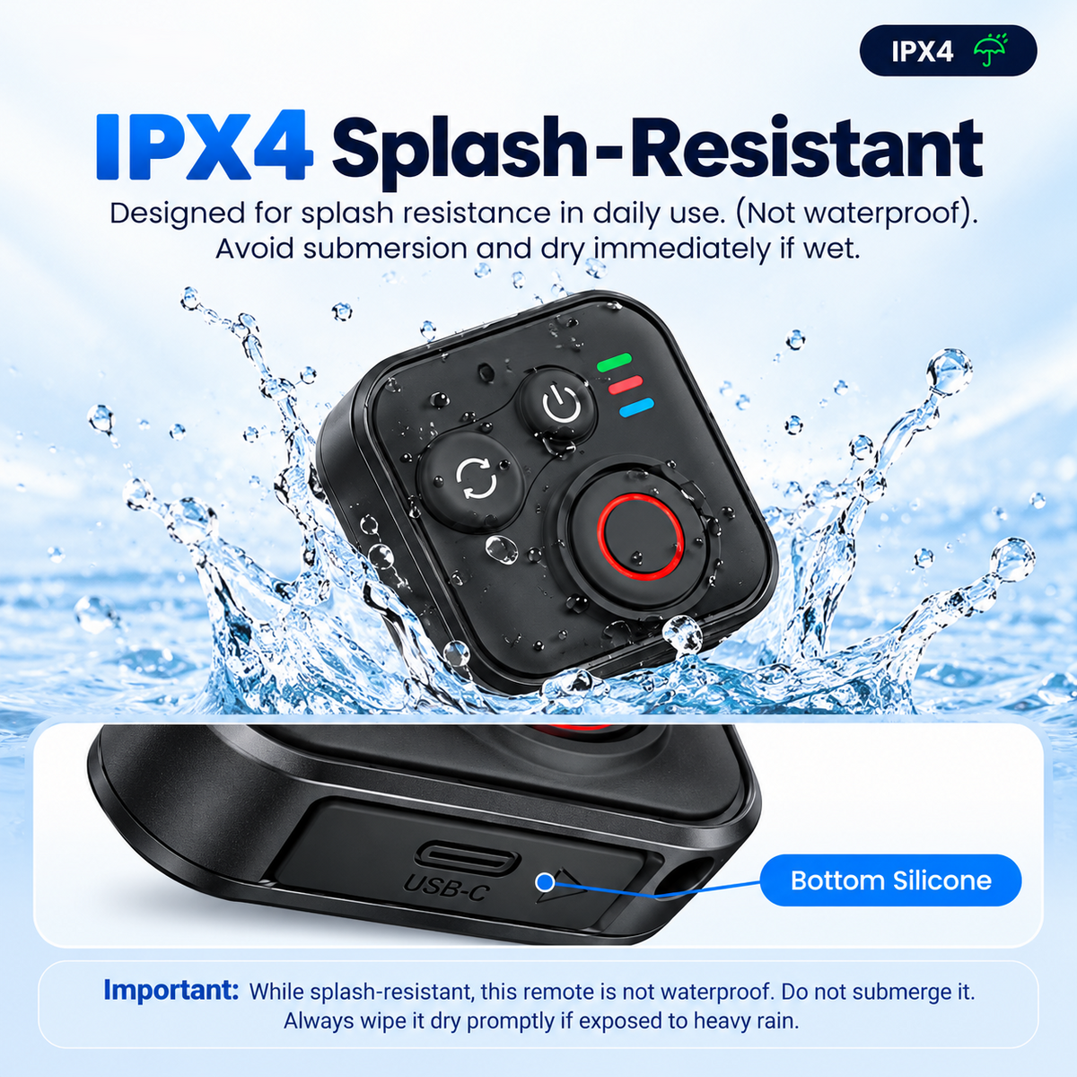 Wireless Camera Remote with Long and Short Wrist Straps