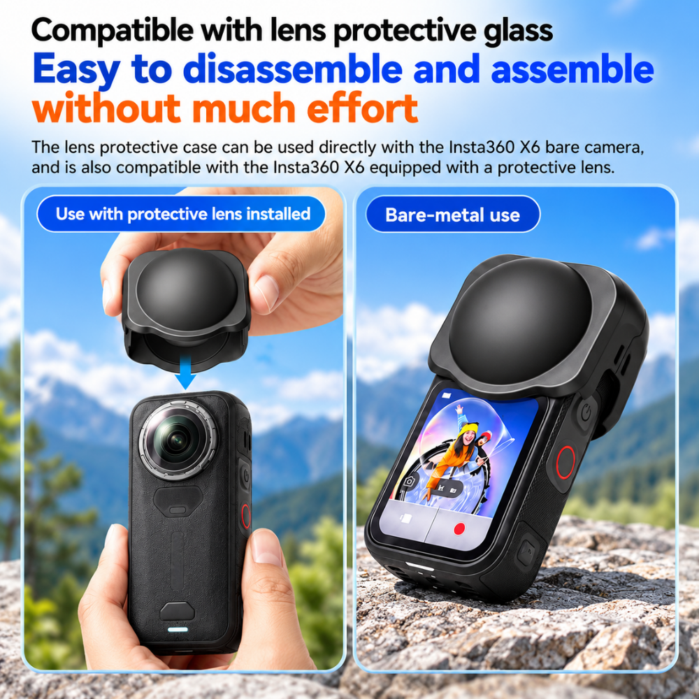 Insta360 X6 panoramic camera lens cap