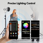 Studio lighting setup with COB LED for personal and professional use