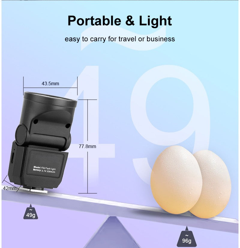 Professional mini flash for DSLR cameras with built-in battery
