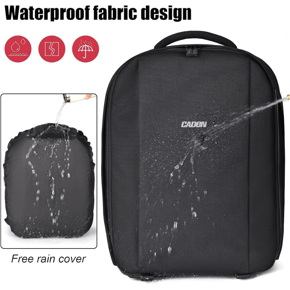 CADeN D10 camera bag with hidden anti-theft pocket and whistle belt