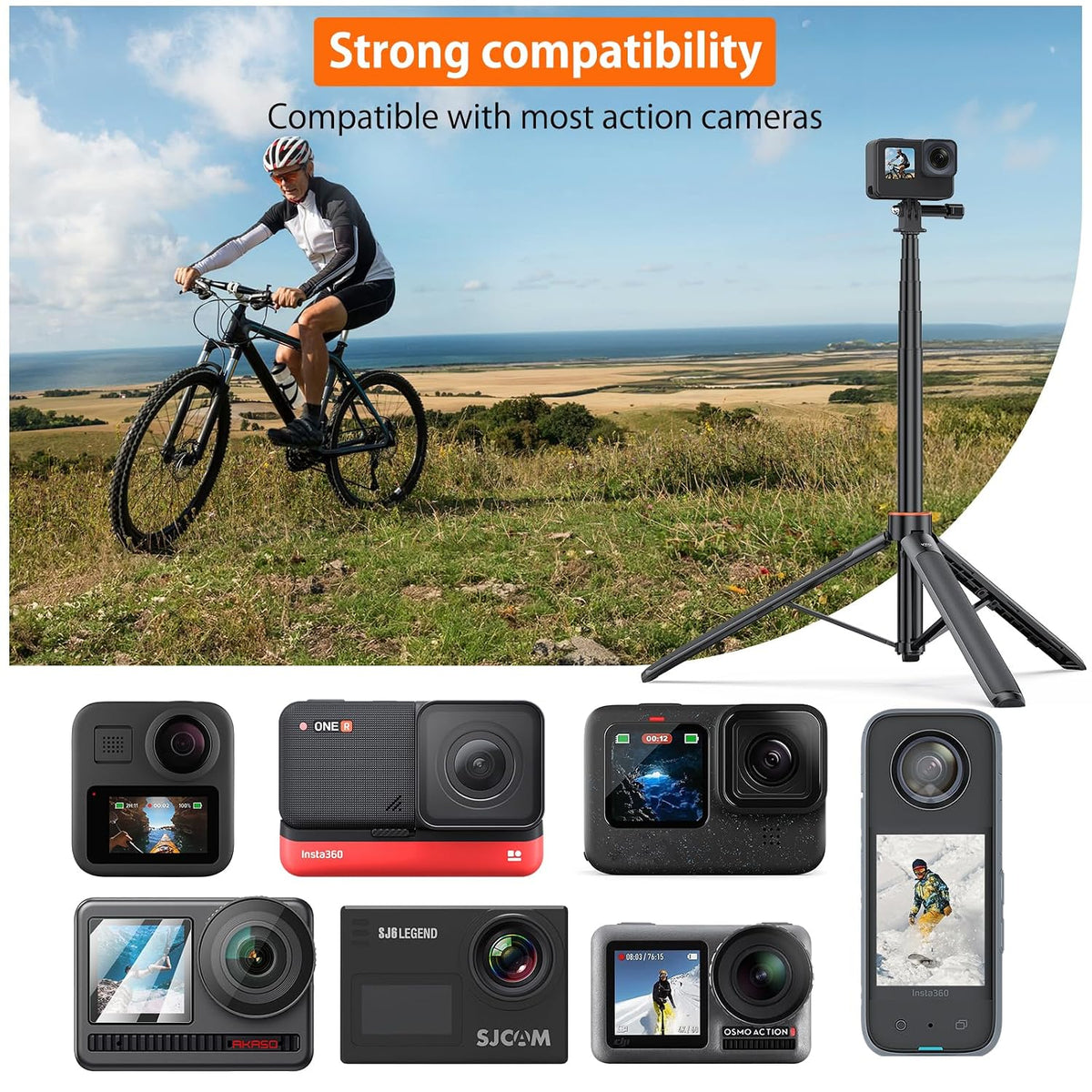 Selfie Stick Tripod for GoPro Hero 13 12 11 10