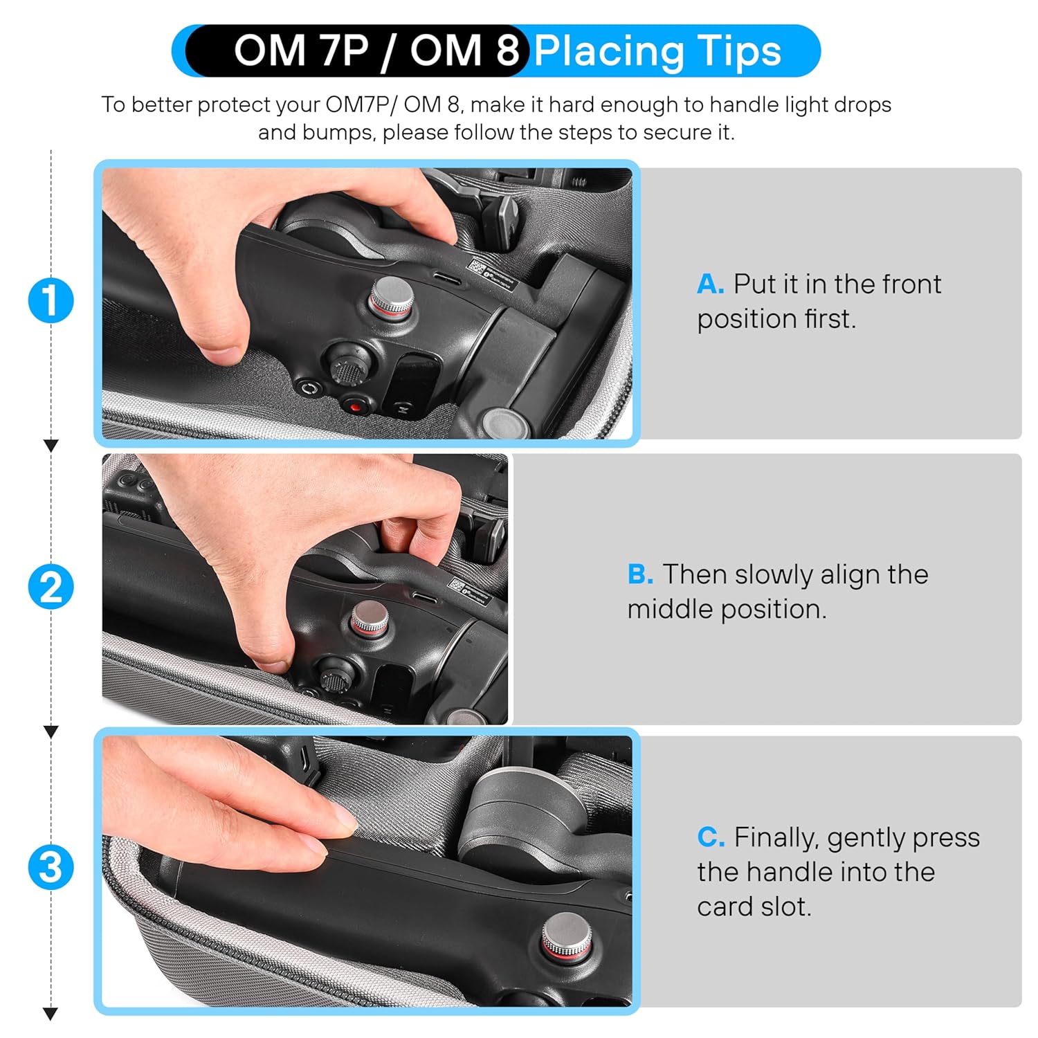 gimbal stabilizer carrying case for om 7p