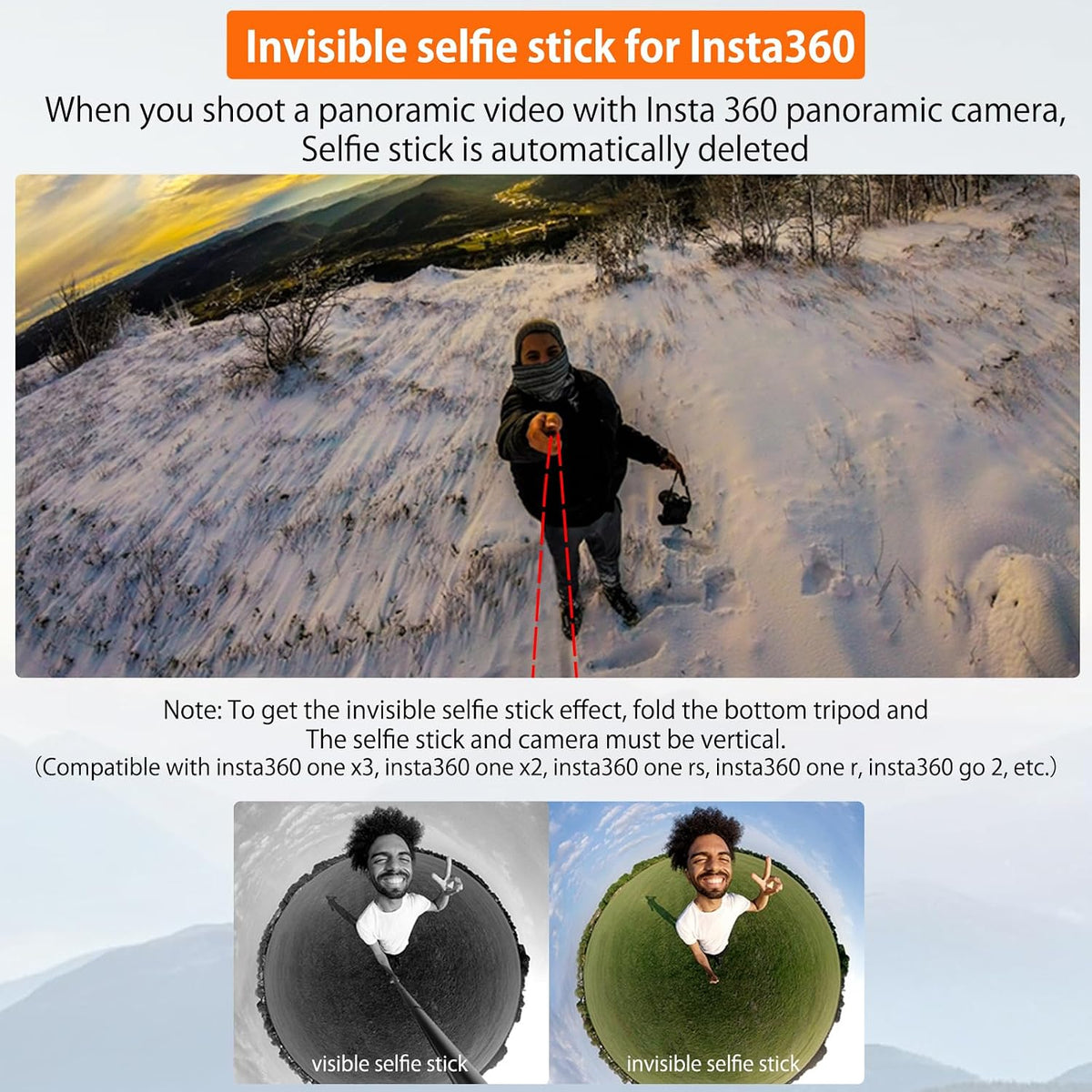 Selfie Stick Tripod for DJI Osmo Action 6 5 Pro 4