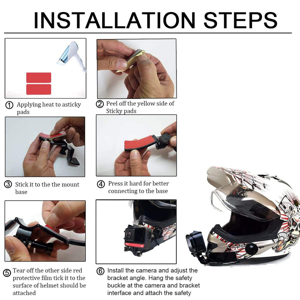 Helmet chin mount for stable POV recording during biking and riding
