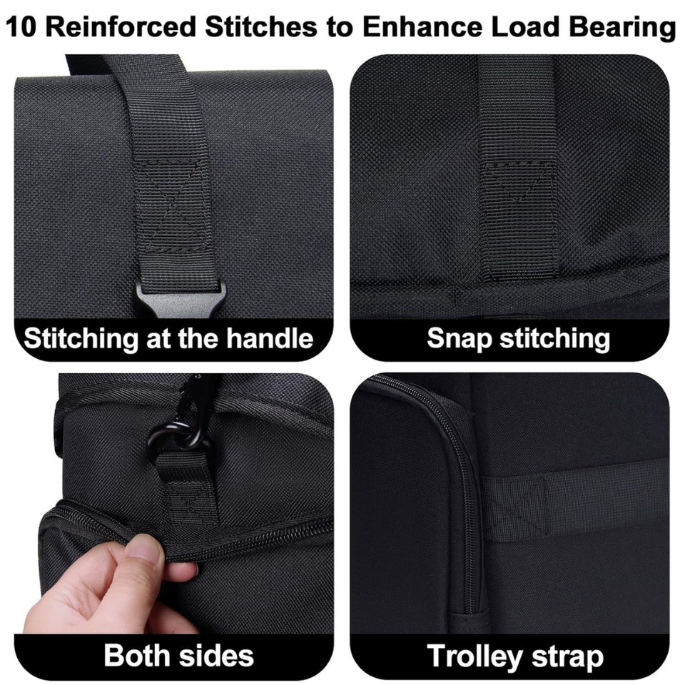 Large capacity camera bag fits laptop, camera, and 6 lenses