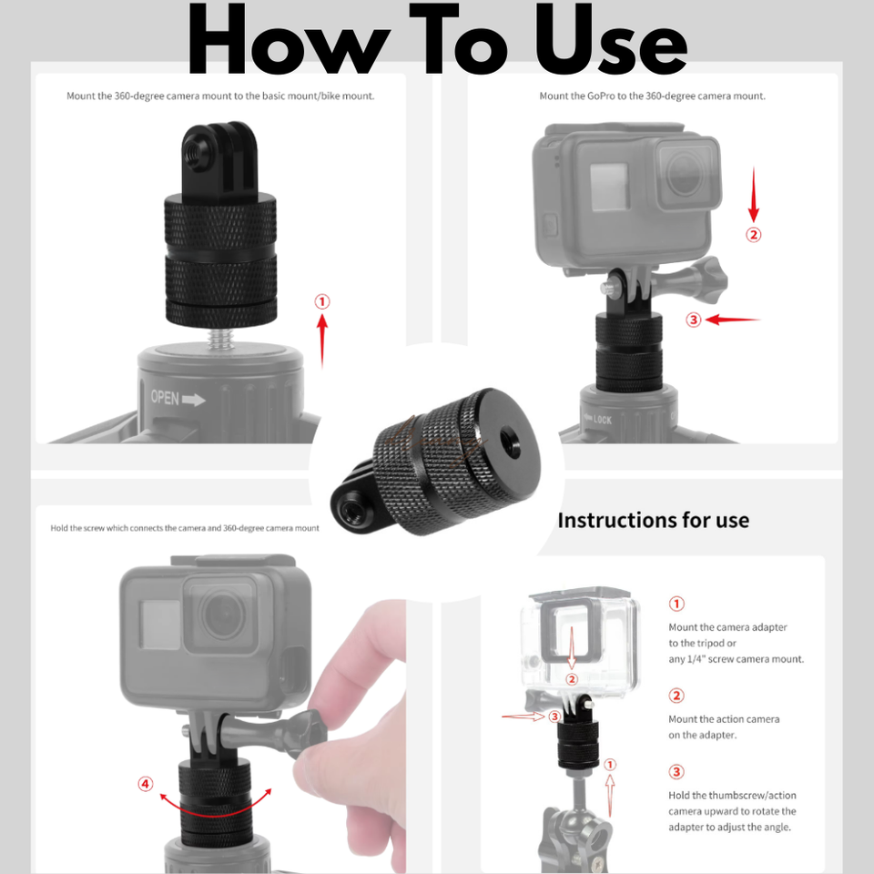 DJI Osmo Action Cameras  360° Rotating CNC Metal Connector