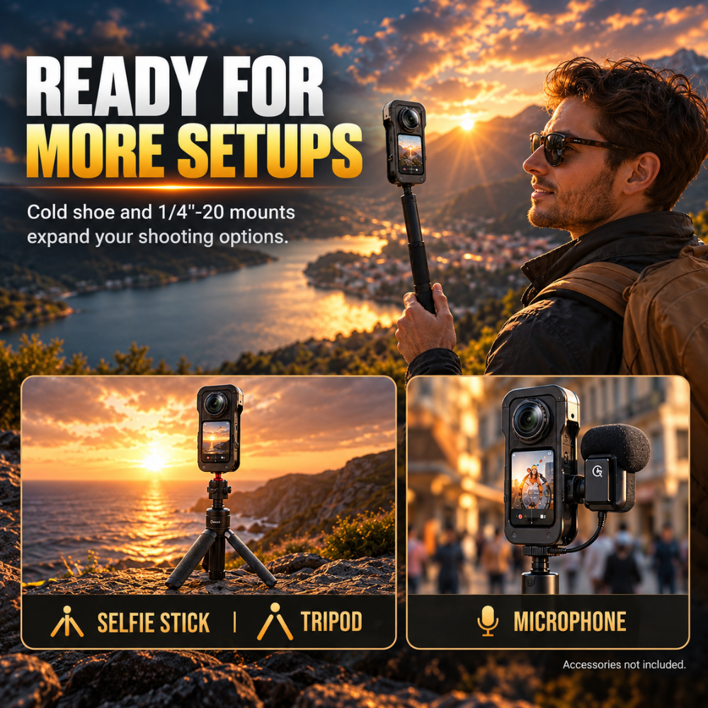 Aluminum Camera Cage for Insta360 X6 camera rig accessory