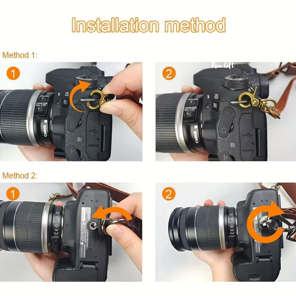 Dual Shoulder Camera Strap Harness – Quick Release Leather Holder