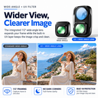 Magnetic wide angle filter for travel photography