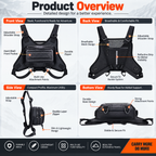 Hard shell rider utility vest bag for outdoor adventure carrying