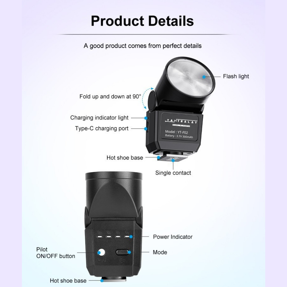 rechargeable mini speedlite for photos