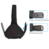 CADeN camera bag showing detachable padded dividers and storage pockets