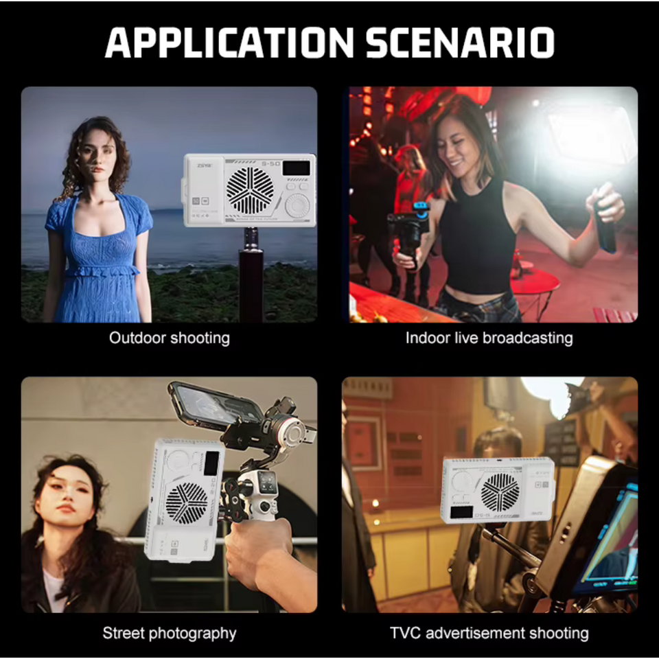 portable LED flashlight for professional photo and video