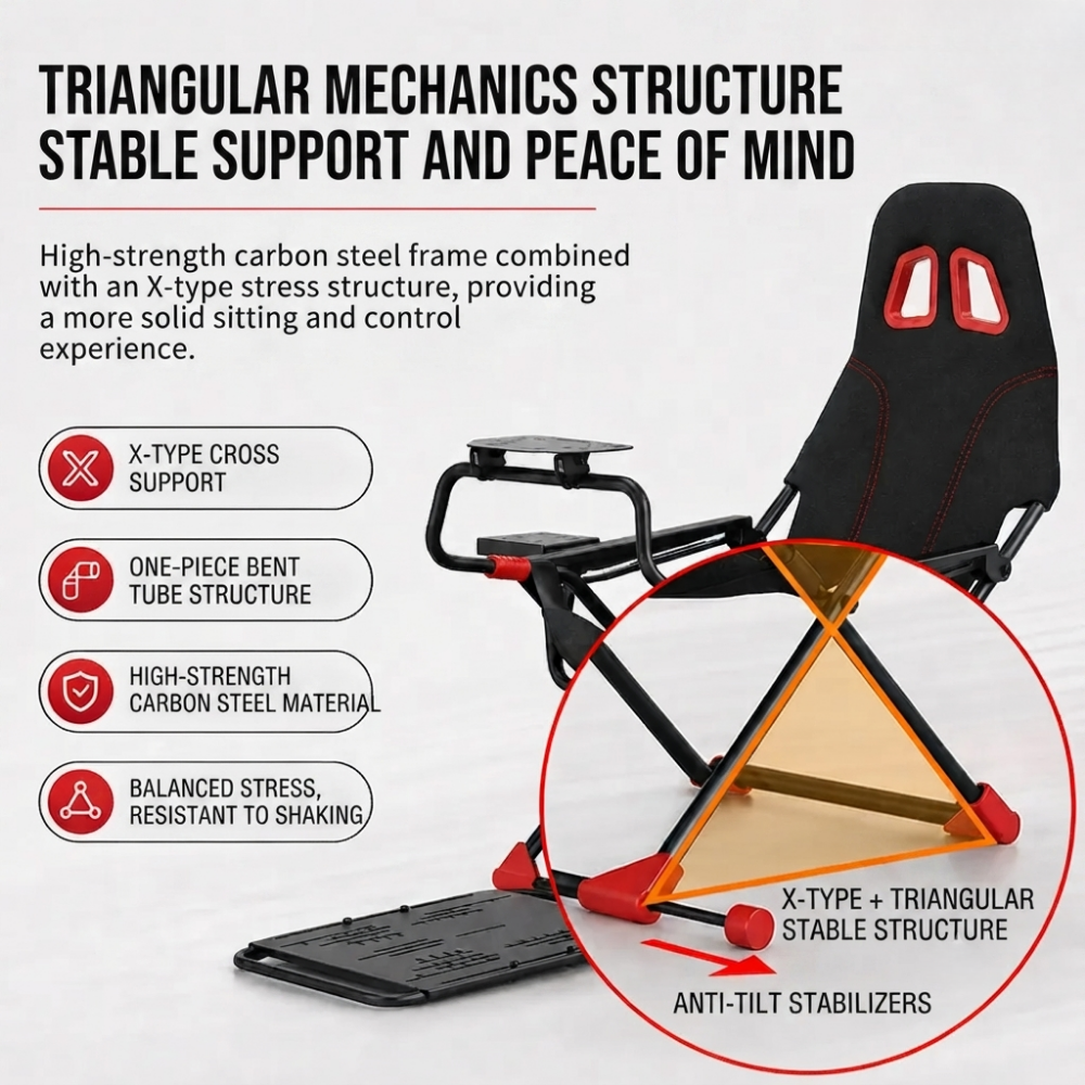 Foldable sim racing cockpit
