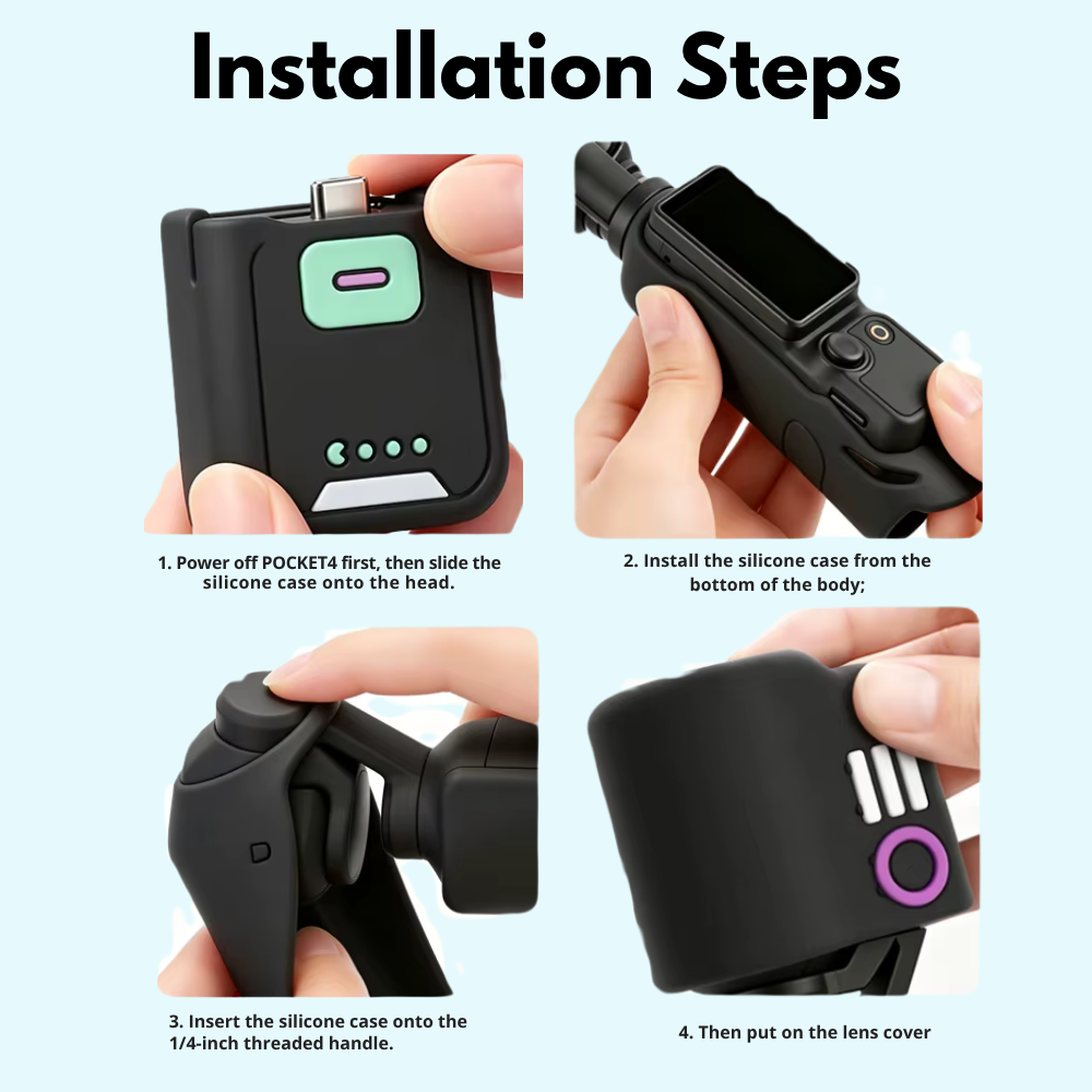 DJI Osmo Pocket 4 Silicone Case with lens cap