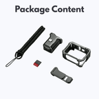 action camera grip with accessory mount frame