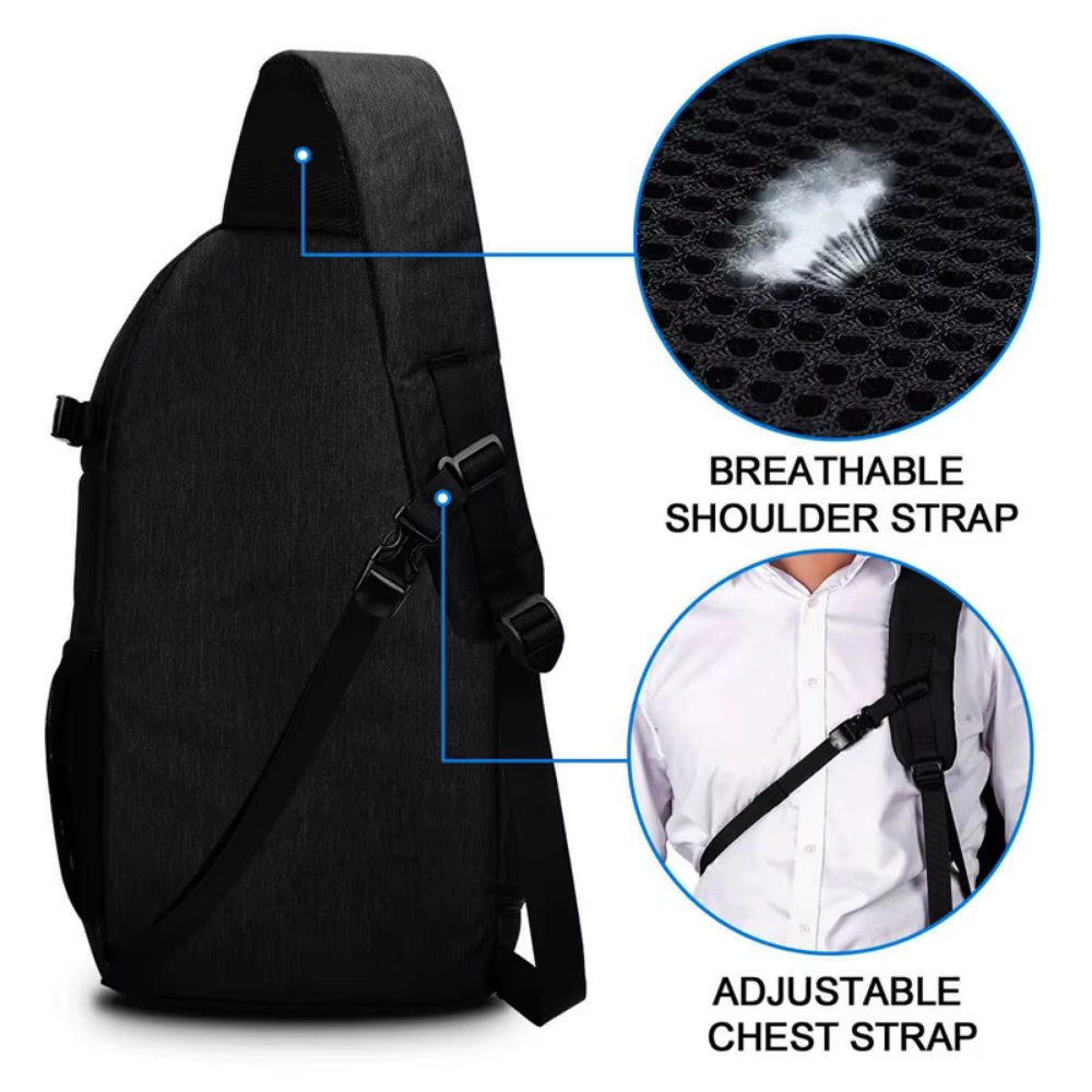 Reinforced non-slip shoulder strap for comfort and stability