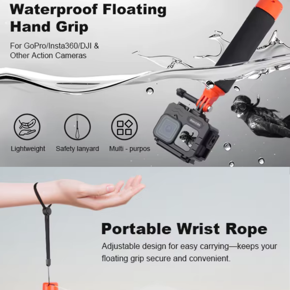 Insta360 waterproof floating hand grip for swimming and diving