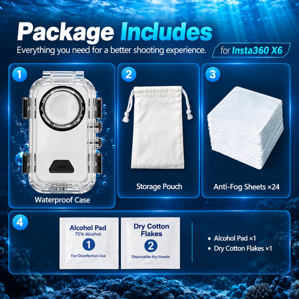 Waterproof Case for Insta360 X6 for diving and snorkelling