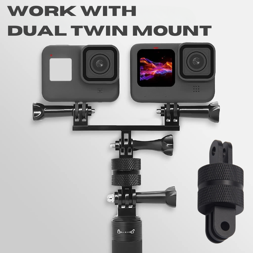 Aluminum 360 degree action camera mount 
